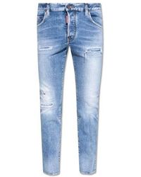 DSquared² - Mid Rise Distressed Skinny Jeans - Lyst