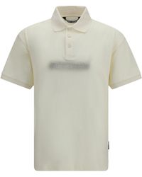 Palm Angels - Cotton Polo Shirt Off Anthracite - Lyst
