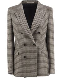 Tagliatore - Double-Breasted Wool-Blend Houndstooth Blazer - Lyst