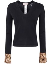 Twinset - V Neck With Animalier Print - Lyst