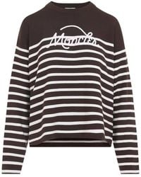 Moncler - Medium Striped Logo Knit Sweater - Lyst
