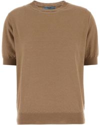 Prada - Camel Cashmere Sweater - Lyst