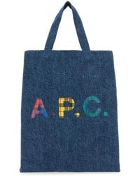 A.P.C. - Denim Mini Lou Shopping Bag - Lyst