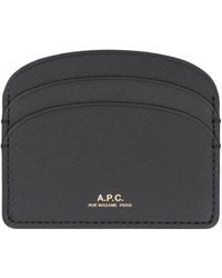 A.P.C. - Demi Lune Leather Card Holder - Lyst