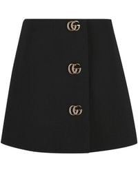 Gucci - Wool Mini Skirt - Lyst