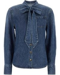 Self-Portrait - Self Portrait Denim Shirt - Lyst