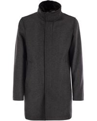 Herno - Wool Coat With Detachable Collar - Lyst