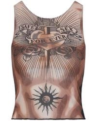 Jean Paul Gaultier - Safe Sex Tattoo Polyamide Top - Lyst