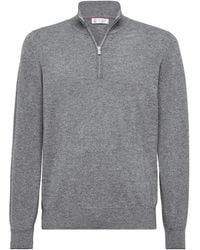 Brunello Cucinelli - Cashmere Half Zip Sweater - Lyst