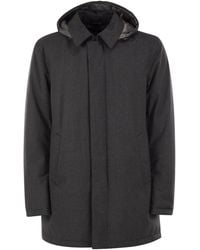 Herno - Technical Wool-Blend Hooded Coat - Lyst