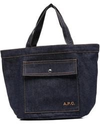 A.P.C. - A. P.C. Classic Cotton Tote Handbag With Embroidered Logo - Lyst