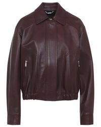 Versace - Blouson Leather Bufalo - Lyst