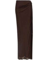 Elisabetta Franchi - Shiny Viscose Skirt - Lyst