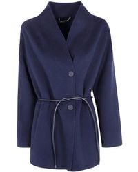 Seventy - Double Wool Blend Short Coat - Lyst