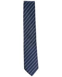 Giorgio Armani - Pure Silk Tie With Diagonal Jacquard Stripes - Lyst