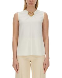 Moschino - Blouse With Heart Applique - Lyst