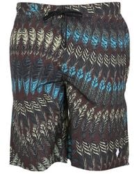 Marcelo Burlon - Marcelo Burlon County Of Milan Logo Print Boxer Swimsuit - Lyst