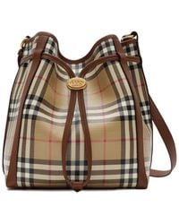 Burberry - Small Check Bucket Bag - Lyst