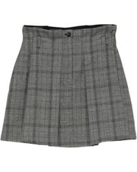 Tela - Check-Pattern Pleated Mini Skirt - Lyst