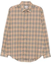Burberry - Check Cotton Shirt - Lyst
