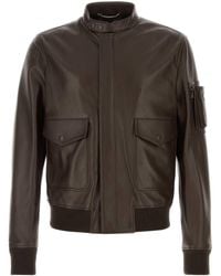 Dolce & Gabbana - Brown Leather Jacket - Lyst