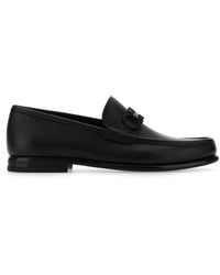 Ferragamo - Gancini Crown Bit Leather Loafers - Lyst