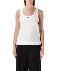 ROTATE BIRGER CHRISTENSEN - Rotate Ruffle-Hem Cotton Tank Top - Lyst