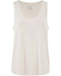 Majestic - Sleeveless Stretch Viscose Top With Wide Neckline - Lyst