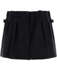Prada - Midnight Wool Shorts - Lyst