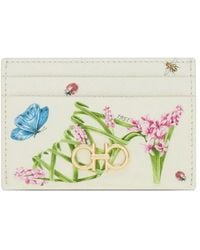 Ferragamo - Gancini Card Holder With Floral Print - Lyst