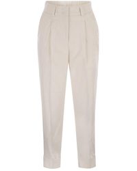 Peserico - 500-Stripe Velvet Trousers - Lyst