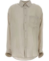 Balenciaga - Sand Cupro Oversize Shirt - Lyst