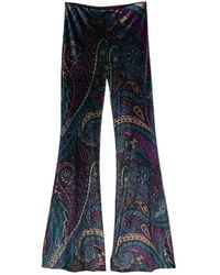 Etro - Paisley Print Velvet Pants - Lyst