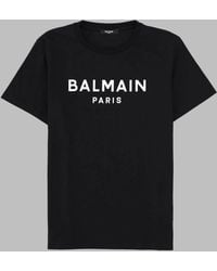 Balmain - T-Shirt Stampa Logo - Lyst