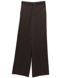 Gucci - Horsebit Silk Pants - Lyst