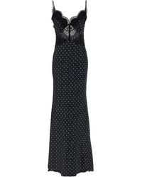 Self-Portrait - Self Portrait 'Polka Dot Satin Lace Maxi' Dress - Lyst
