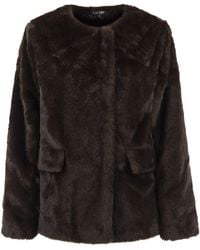 Ralph Lauren - Faux Fur Jacket With Round Neckline - Lyst