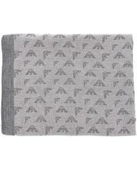 Emporio Armani - Viscose-Blend Scarf With Eagle Motif - Lyst