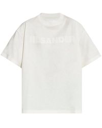 Jil Sander - Cotton Logo Print T-Shirts Polos - Lyst