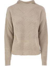Herno - Pure Wool Jumper With Textured Knit And High Neck - Lyst