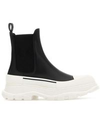 McQueen - Nappa Leather Tread Slick Ankle Boots - Lyst