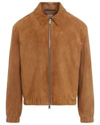 Paul Smith - Camel Oversized Leather Jacket - Lyst