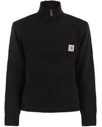 Carhartt - Rib-Knit Half-Zip High Neck Jumper - Lyst