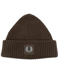 Fred Perry - Cotton Ribbed Beanie - Lyst