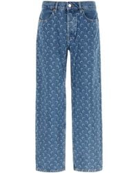 Marine Serre - Moon Laser Wash Denim Baggy Jeans - Lyst