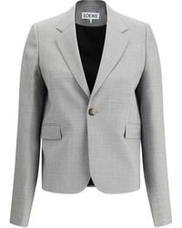 Loewe - Wool Single-Breasted Jacket - Lyst