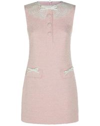 Self-Portrait - Bouclé Mini Dress - Lyst