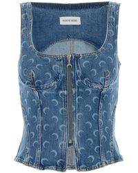 Marine Serre - Denim Top - Lyst