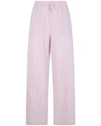 Nuur - Striped Trousers With Elastic - Lyst