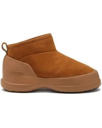 Moon Boot - Suede Logo Printed Ankle Boots - Lyst